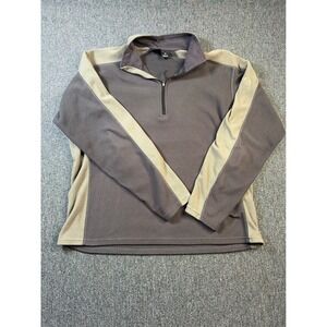 Mountain Hardwear Polartec Fleece Pullover Mens XL Gray Tan 1/4 Zip Made in USA